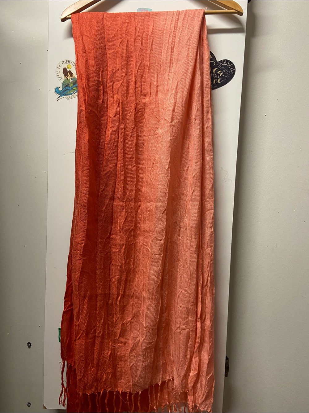 United Colors Of Benetton Coral Ombre Scarf Wrap